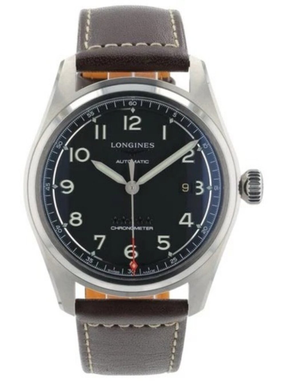 Longines Spirit Stainless Steel Black Dial 42mm Automatic Mens Watch L38114530